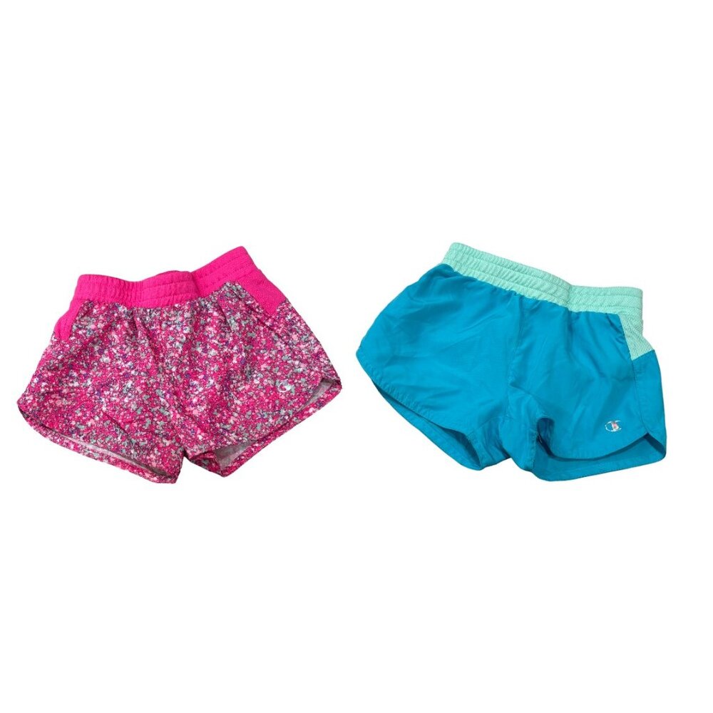 CHAMPION Girl's Performance Shorts Pink and Blue - Size 3T (2Shorts)
